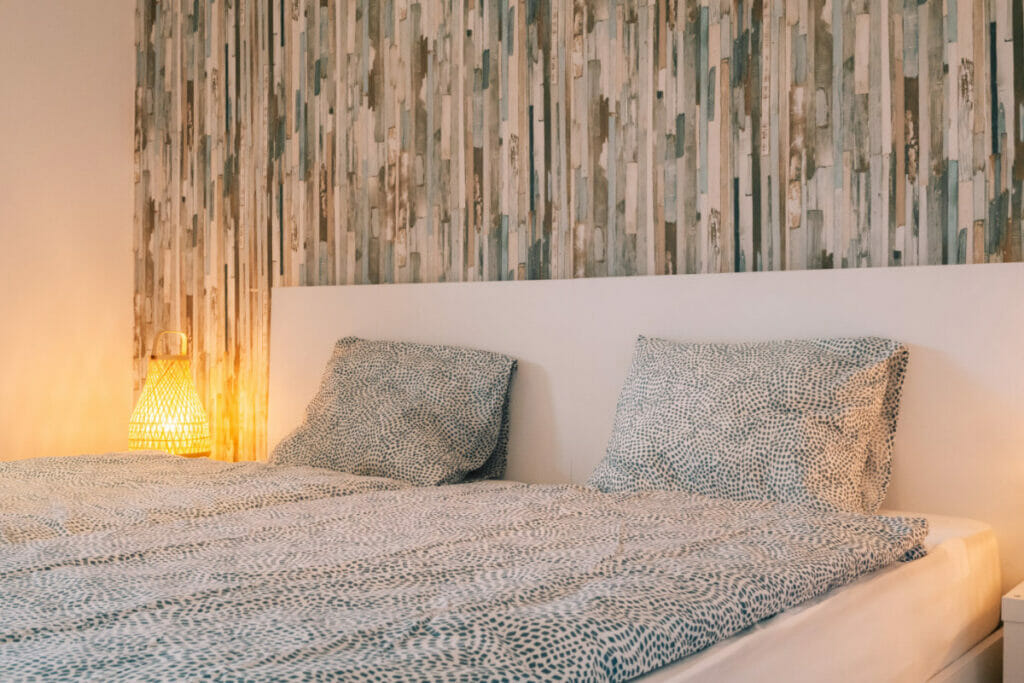 Hotel room with double bed in surf camp