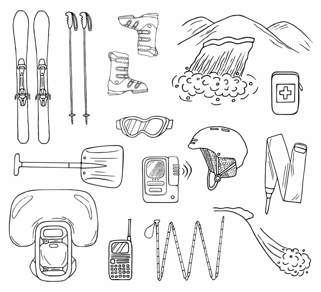 Ausrüstung im Freeride-Camp in St. Anton am Arlberg